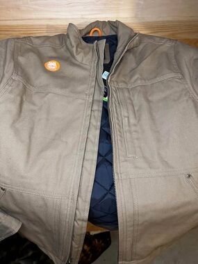 Timberland Pro Original Fit Tan Work Jacket with Black Quilted Liner
